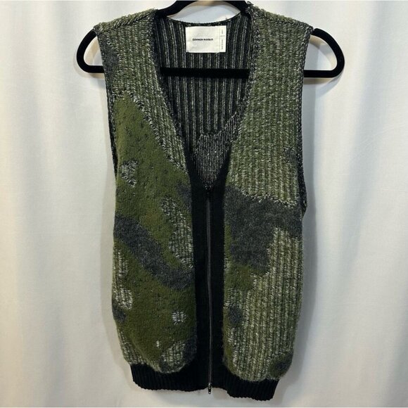 Common Market The Henrik Vest Mohair Green Black White Medium - Picture 4 of 7